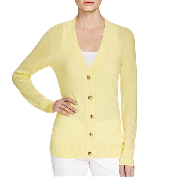 Tory Burch Yellow Simone Cardigan 